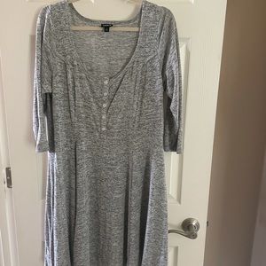 Torrid Gray 3/4 Length Sleeve Midi Dress Size 1